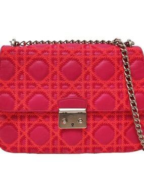 ♥️Dior Miss Dior Pink Red Quilted Chain Shoulder Bag ♥️